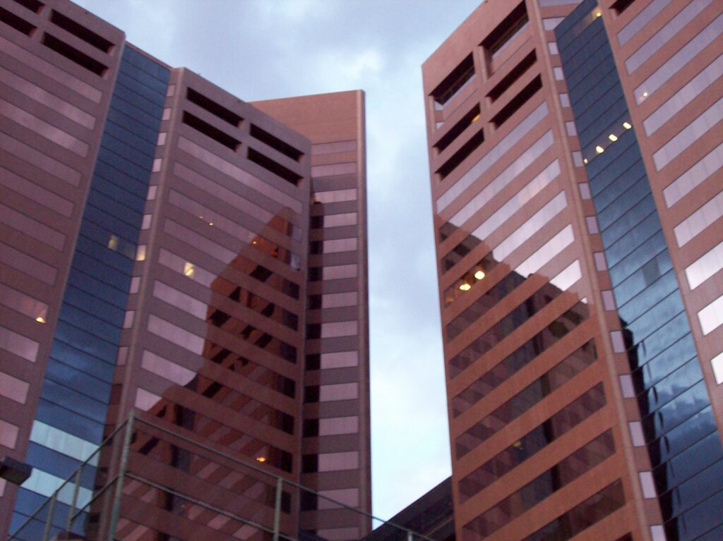 The Matrix and the Initial Awakening tall buildings,