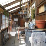 home porch, pots, plants