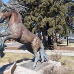 metal statue, horse