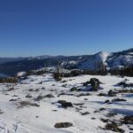 near donner summit, snow, blue sky