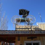 ornamental wagon, store front,
